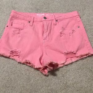 Pink Ripped High Rise Shorts